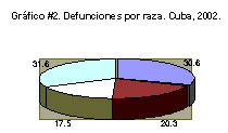 Gráfico #2. Defunciones por raza. Cuba, 2002.